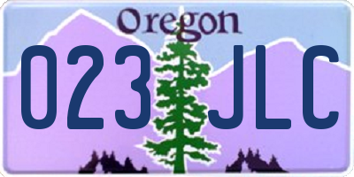OR license plate 023JLC