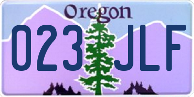 OR license plate 023JLF