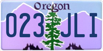 OR license plate 023JLI