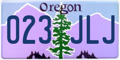 OR license plate 023JLJ