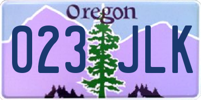 OR license plate 023JLK
