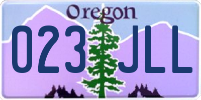 OR license plate 023JLL
