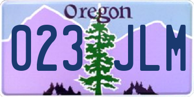OR license plate 023JLM