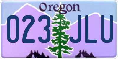 OR license plate 023JLU