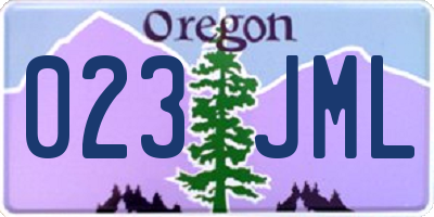 OR license plate 023JML
