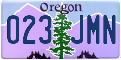 OR license plate 023JMN