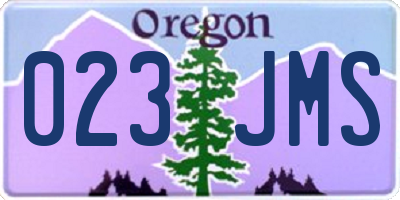 OR license plate 023JMS