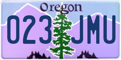 OR license plate 023JMU