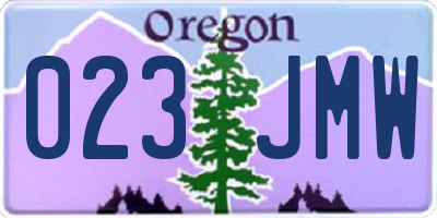 OR license plate 023JMW