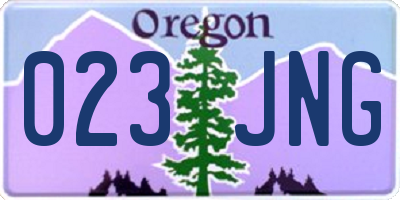 OR license plate 023JNG