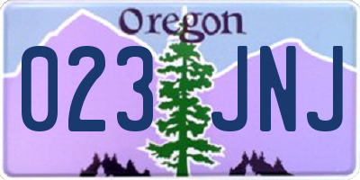 OR license plate 023JNJ