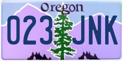 OR license plate 023JNK