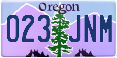 OR license plate 023JNM