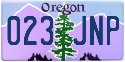 OR license plate 023JNP