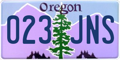 OR license plate 023JNS