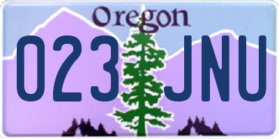 OR license plate 023JNU