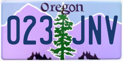 OR license plate 023JNV