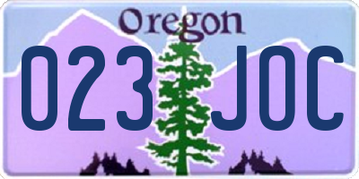 OR license plate 023JOC