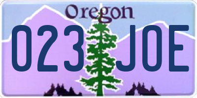 OR license plate 023JOE