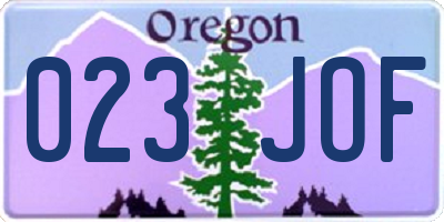OR license plate 023JOF