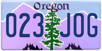 OR license plate 023JOG