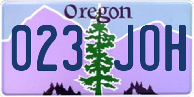 OR license plate 023JOH