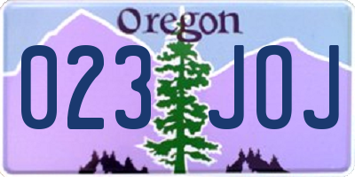 OR license plate 023JOJ
