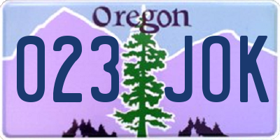 OR license plate 023JOK