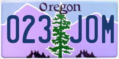 OR license plate 023JOM
