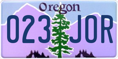 OR license plate 023JOR