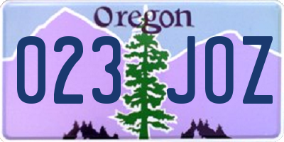 OR license plate 023JOZ
