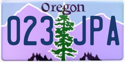 OR license plate 023JPA