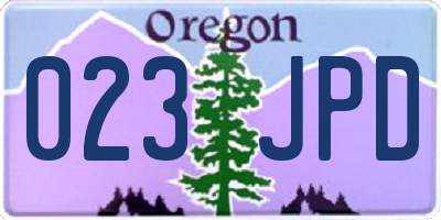 OR license plate 023JPD