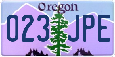 OR license plate 023JPE