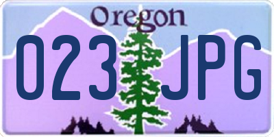 OR license plate 023JPG