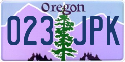 OR license plate 023JPK