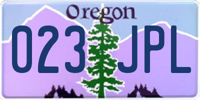 OR license plate 023JPL