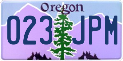 OR license plate 023JPM
