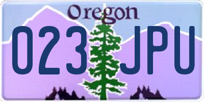 OR license plate 023JPU