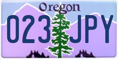 OR license plate 023JPY