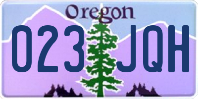 OR license plate 023JQH