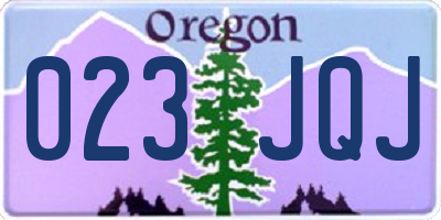 OR license plate 023JQJ