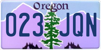 OR license plate 023JQN