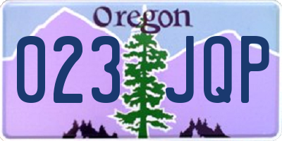 OR license plate 023JQP