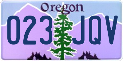 OR license plate 023JQV