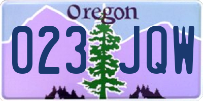 OR license plate 023JQW