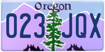 OR license plate 023JQX