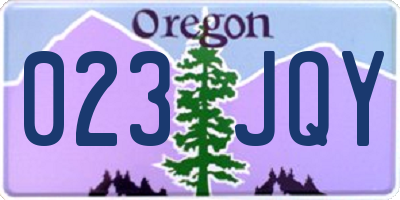 OR license plate 023JQY