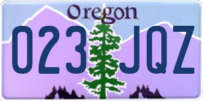 OR license plate 023JQZ