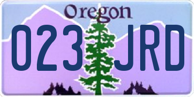 OR license plate 023JRD